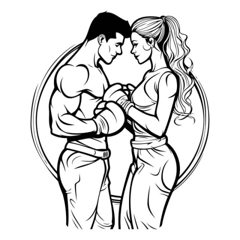 Vector illustration of a couple of lovers kissing. hugging and k