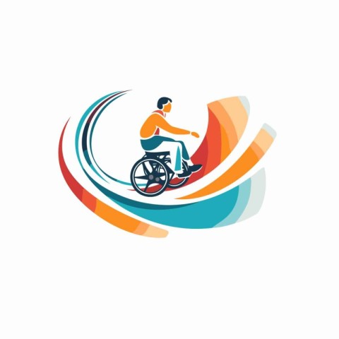 Wheelchair vector logo design template. Disabled person in wheel