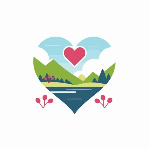 Love nature vector logo design template. Love nature logo design