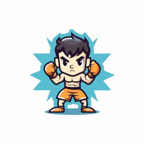Kung fu fighter cartoon mascot vector design. Mascot illustratio
