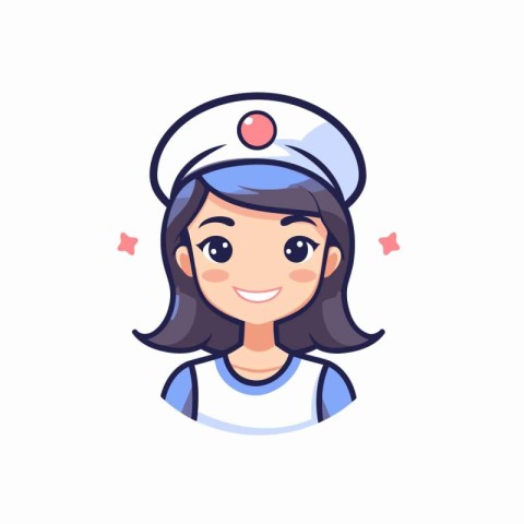 Nurse cartoon character. Vector illustration in flat style. Isol