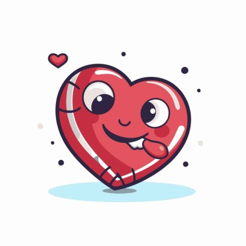 Cute heart character. Valentine's day vector illustration. Carto