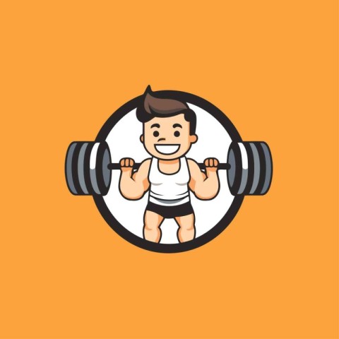 Fitness and bodybuilding vector icon. Vector illustration. flat