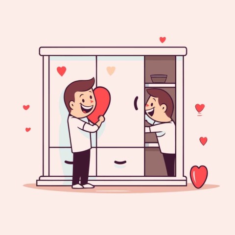 Couple in love. Valentine's day concept. Vector illustration.