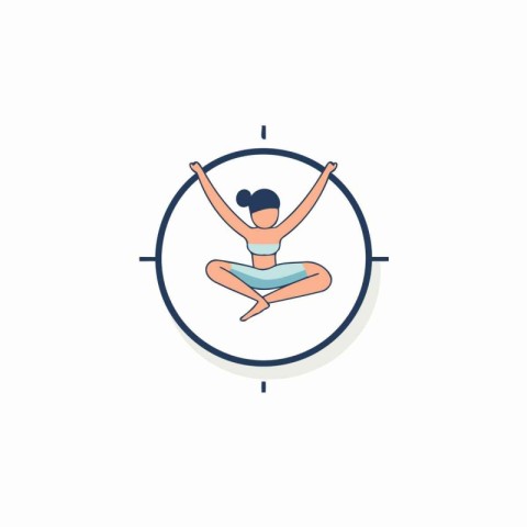 Yoga icon in flat style. Meditation vector illustration on white