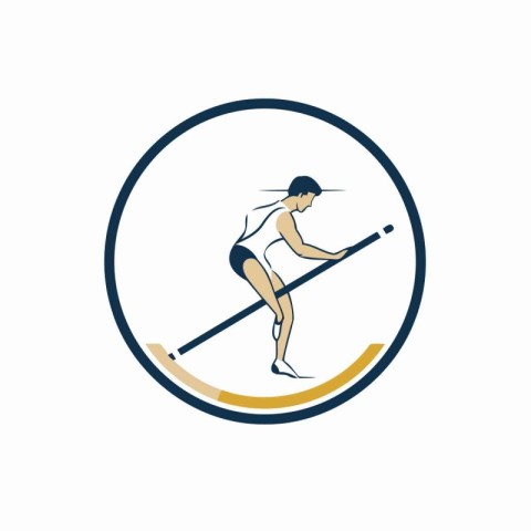 Skiing icon. Vector illustration. Flat design style eps 10