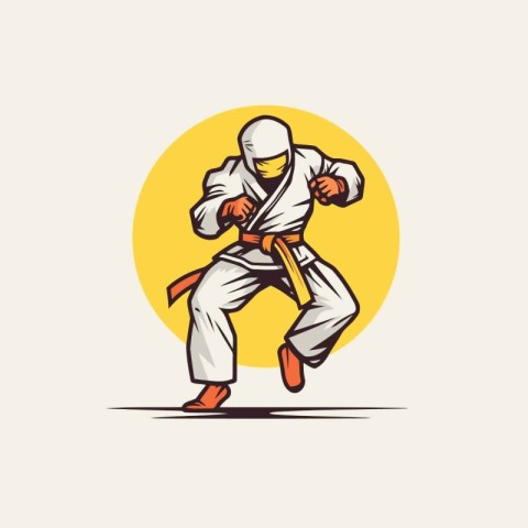 Taekwondo. karateial arts vector illustration.