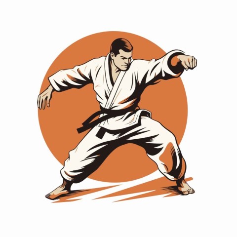 karate vector illustration. japanese martial art. karate