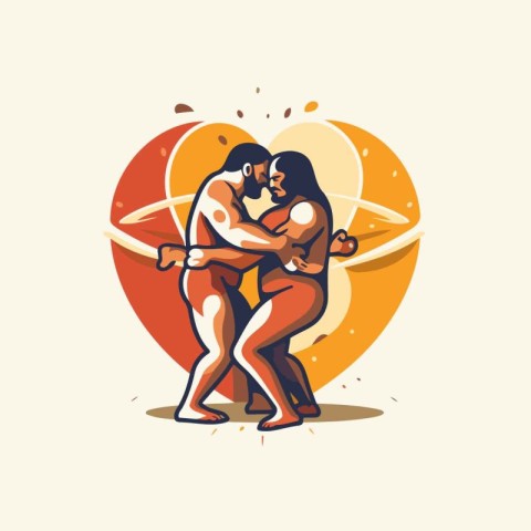 Man and woman in love. Vector illustration of a man and woman in