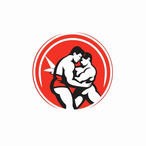 Vector illustration of a loving couple hugging each other on a r