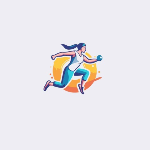 Sport logo design template. Abstract vector illustration of a wo