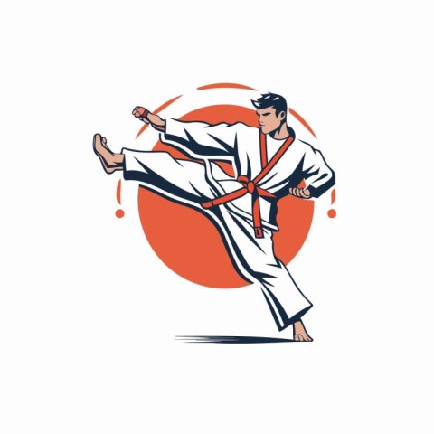 Taekwondo. Martial arts. Vector illustration on white background