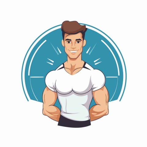 Fitness man cartoon icon vector illustration graphic design vect