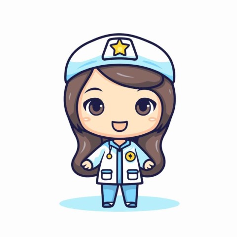 Cute nurse cartoon character vector illustration. Cute nurse car