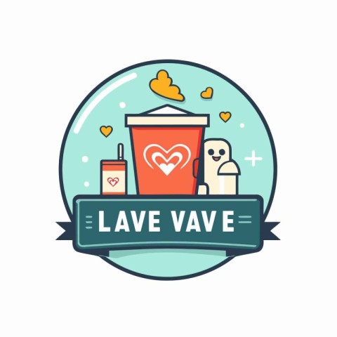 Live in love. Vector illustration. flat design. Valentines day.