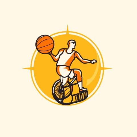 Bicycle. rollerblading and basketball logo. Vector illustration.