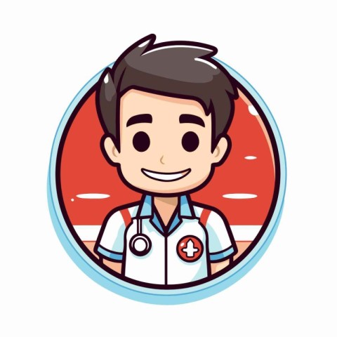 Doctor Vector Icon. Cartoon illustration of Doctor vector icon f