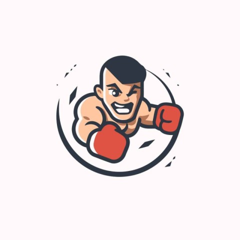 Boxer logo. Vector illustration of a boxer in boxing gloves.