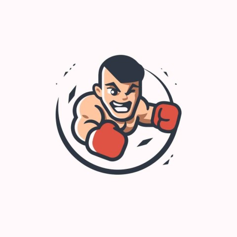 Boxer logo. Vector illustration of a boxer in boxing gloves.