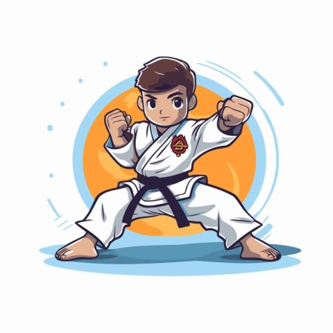 Taekwondo. Vector illustration of a taekwondo fighter.