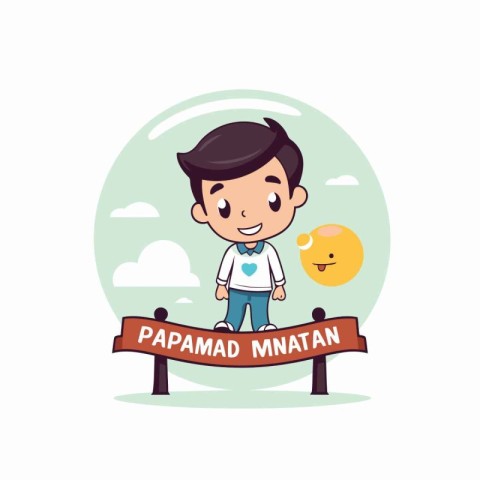 Paparman man cartoon character vector illustration. Flat design.