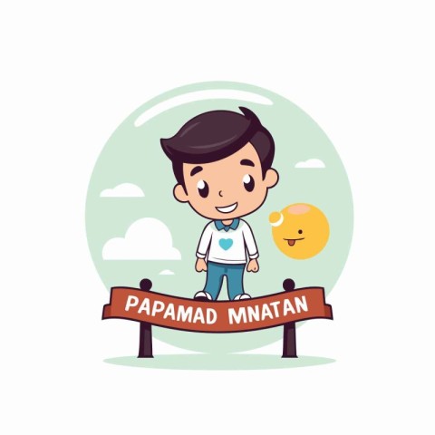 Paparman man cartoon character vector illustration. Flat design.