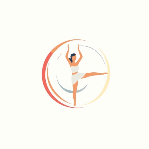 Ballet dancer vector logo design template. Ballet studio icon.