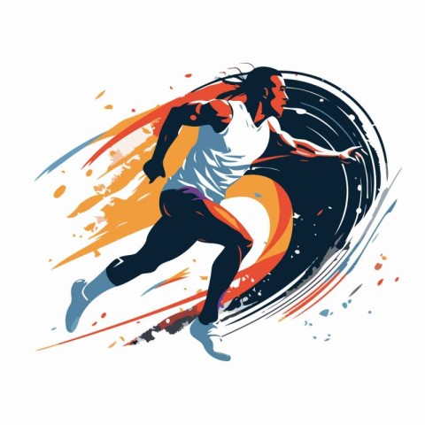 Running man. sport vector illustration. isolated on a white back