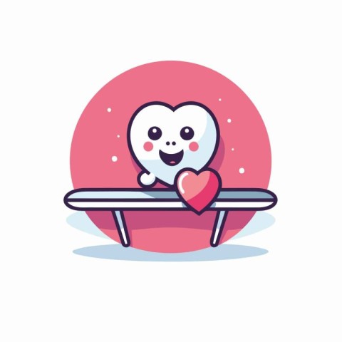 Cute heart character. Happy valentines day. Vector illustration