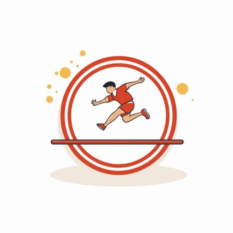 Running icon in flat style. Sport vector illustration on white b