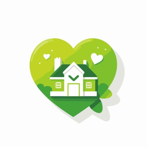 Valentine's day house flat icon with long shadow.eps10