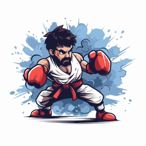 Martial arts fighter. Vector illustration of a martial arts figh