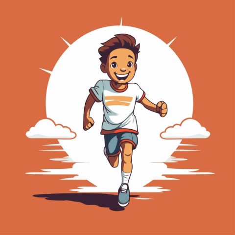 Running man. Vector illustration of a man jogging in the park.