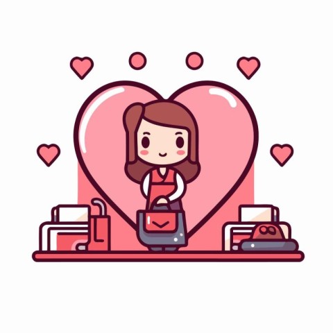 Love and valentine's day concept. Vector illustration in flat st