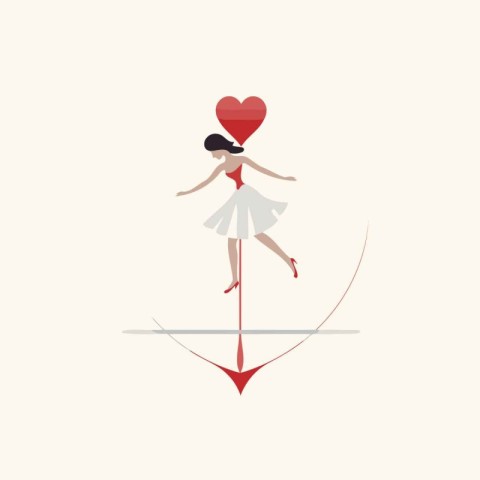 Valentine's day love concept elements. Vector illustration in fl