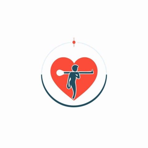 Heart pierced by arrow. Love icon. Valentine's day vector illust