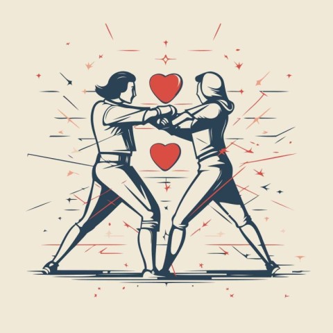 Couple in love. Man and woman in love. Vector illustration.