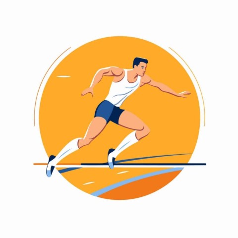 Running man. Athlete in sportswear. Flat vector illustration