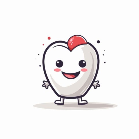 Cute happy heart character. Vector flat cartoon character illust