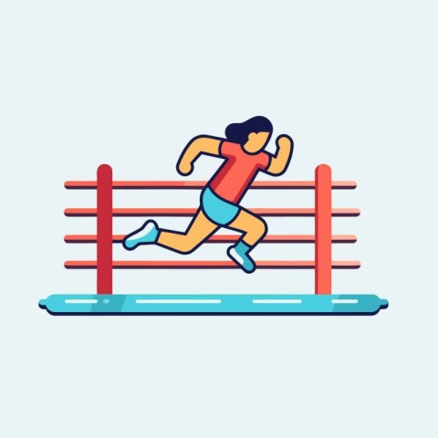 Running man. Sport and healthy lifestyle. Vector illustration in