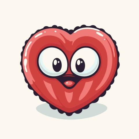 Valentine's day love heart cartoon character vector.eps10