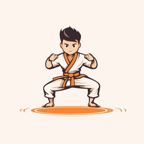 Taekwondo fighter. Vector illustration of a karate fighter