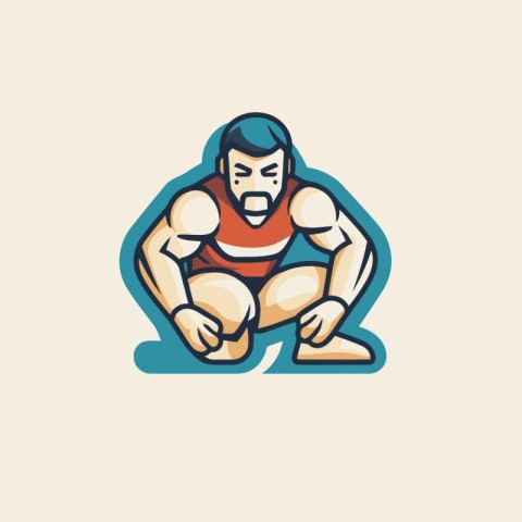 Vector illustration of a strong man in sportswear. athlete. Body