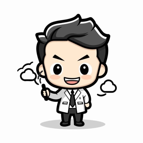 Scientist Character - Doctor Cartoon Vector IllustrationÃ¯Â»