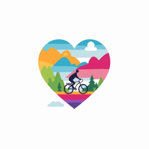 Bike Love Logo Design Template. Vector Illustration. EPS 10.