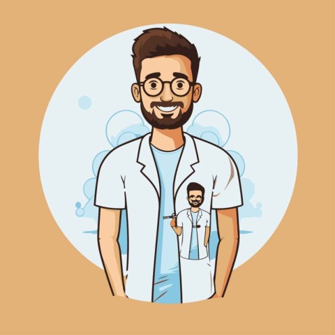 Doctor cartoon icon. Medical health care and hospital theme. Col