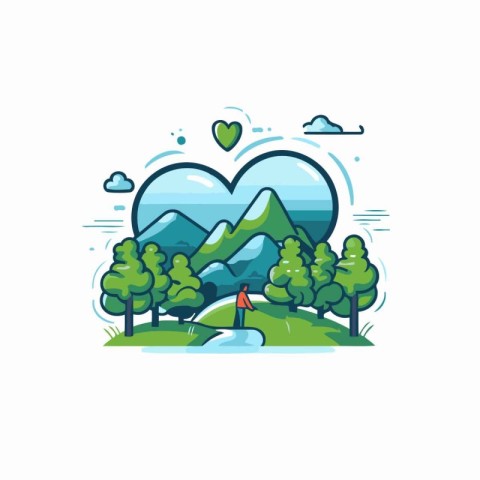 Camping and hiking vector icon. Outdoor activity. tourism. outdo