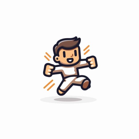 Vector illustration of a cartoon character of a man doing karate