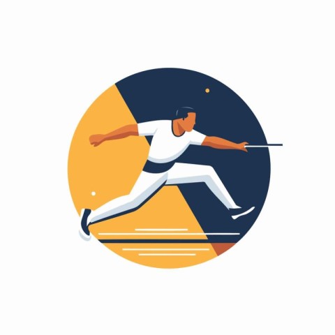 Baseball player. Flat style vector illustration on white backgro