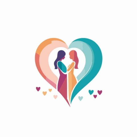 Love vector logo design template. Couple in love icon vector ill